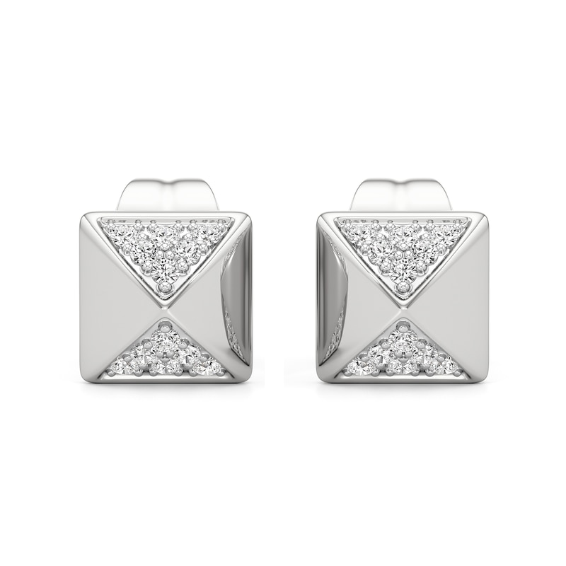 Main Image 2 of 1/20 CT. T.W. Diamond Spike Stud Earrings in Sterling Silver