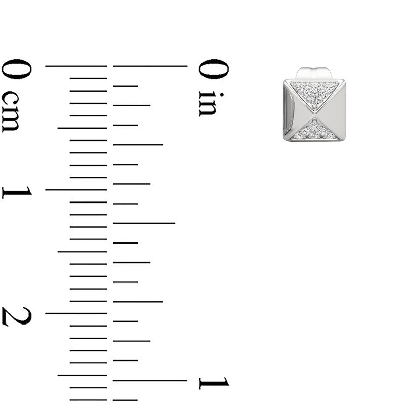 Main Image 3 of 1/20 CT. T.W. Diamond Spike Stud Earrings in Sterling Silver