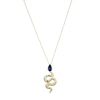 Thumbnail Image 1 of Pear-Shaped Blue and White Lab-Created Sapphire Snake Pendant in Sterling Silver with 18K Gold Plate