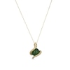 Thumbnail Image 1 of Jade and Garnet with White Lab-Created Sapphire Snake Wrap Pendant in Sterling Silver with 18K Gold Plate