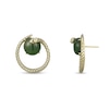 Thumbnail Image 1 of 12.0mm Jade and Garnet Snake Wrap Stud Earrings in Sterling Silver with 18K Gold Plate