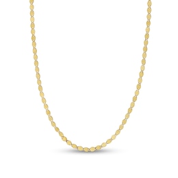 2.2mm Mirror Chain Necklace in Solid 14K Gold - 18"