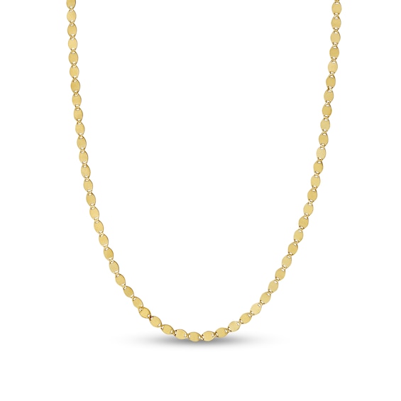 2.2mm Mirror Chain Necklace in Solid 14K Gold - 18"