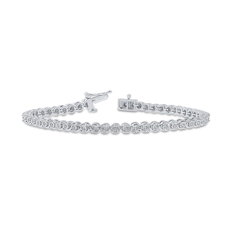 Main Image 1 of 1/2 CT. T.W. Certified Lab-Grown Diamond Miracle Tennis Bracelet in Sterling Silver (F/VS2)