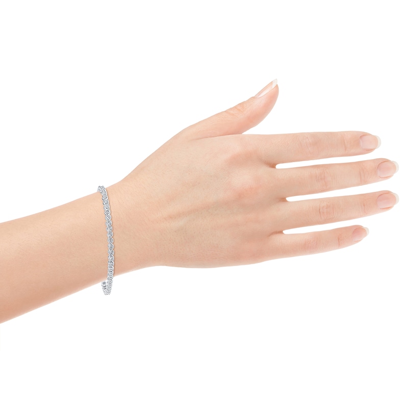 Main Image 2 of 1/2 CT. T.W. Certified Lab-Grown Diamond Miracle Tennis Bracelet in Sterling Silver (F/VS2)