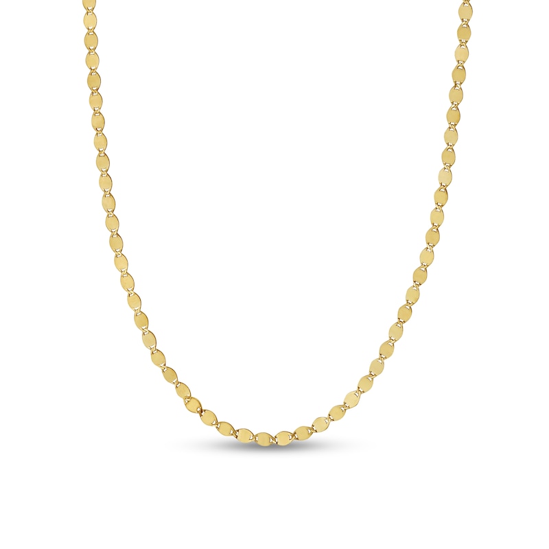 Main Image 1 of 2.2mm Mirror Chain Necklace in Solid 14K Gold - 24"