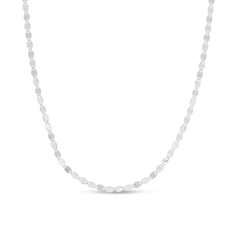 Main Image 1 of 2.2mm Mirror Chain Necklace in Solid 14K White Gold - 18"