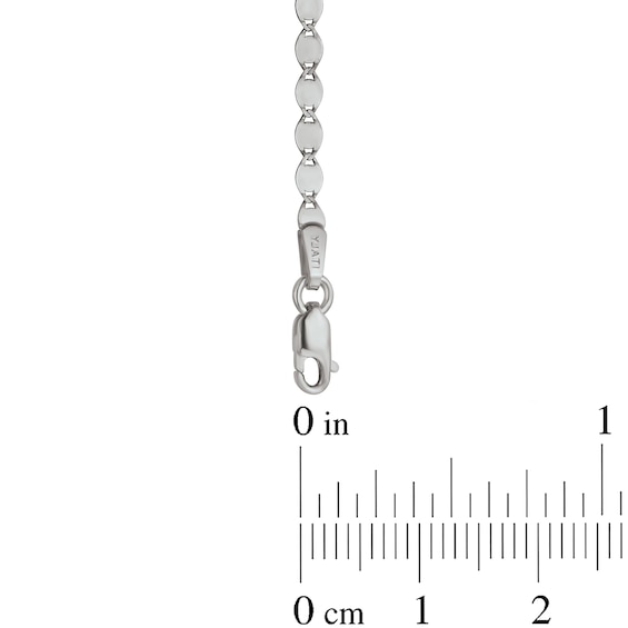 2.2mm Mirror Chain Necklace in Solid 14K White Gold - 18"