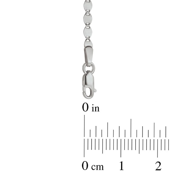 2.2mm Mirror Chain Necklace in Solid 14K White Gold - 24"