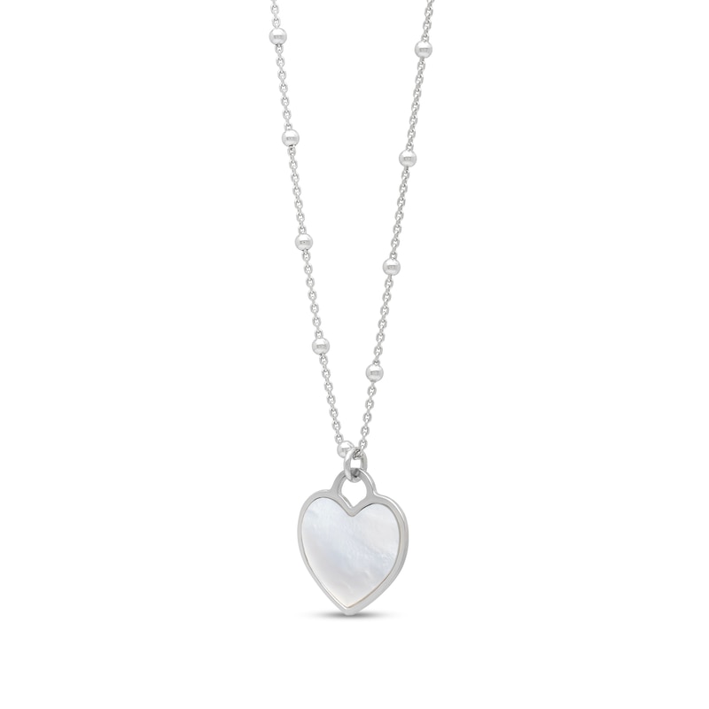 Main Image 1 of Heart Charm Necklace in Sterling Silver