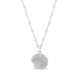 Textured Seashell Necklace in Sterling Silver