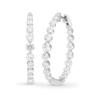 2 CT. T.W. Lab-Grown Diamond Inside-Out Hoop Earrings in 10K White Gold (F/SI2)