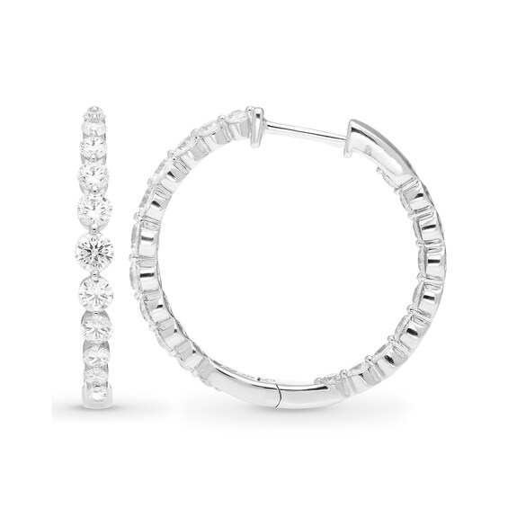 CT. T.w. Certified Lab-Grown Diamond Inside-Out Hoop Earrings in 10K Gold (F/Si2