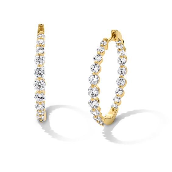 2 CT. T.w. Certified Lab-Grown Diamond Inside-Out Hoop Earrings in 10K Gold (F/Si2)