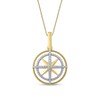 Thumbnail Image 1 of 1/3 CT. T.W. Diamond Cross Compass Pendant in 10K Gold - 22"