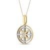 Thumbnail Image 2 of 1/3 CT. T.W. Diamond Cross Compass Pendant in 10K Gold - 22"
