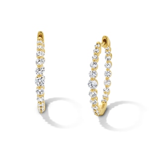 1 CT. T.W. Lab-Grown Diamond Inside-Out Hoop Earrings in 10K Gold (F/SI2)