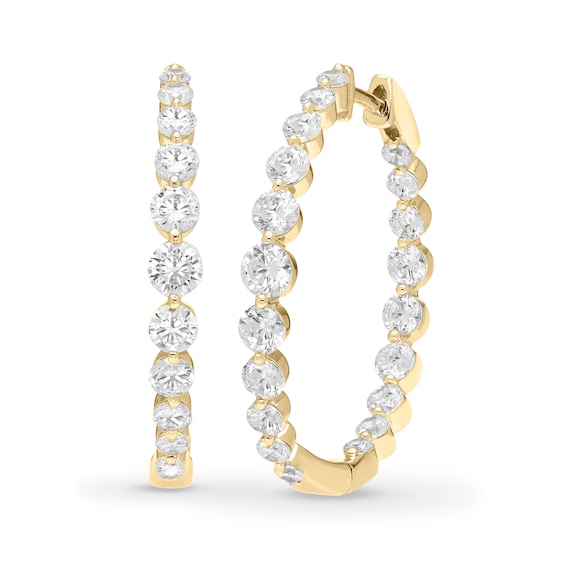 1 CT. T.w. Certified Lab-Grown Diamond Inside-Out Hoop Earrings in 10K Gold (F/Si2)
