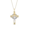 Thumbnail Image 1 of 1/8 CT. T.W. Diamond Crucifix Pendant in 10K Two-Tone Gold - 22"
