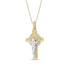 Thumbnail Image 2 of 1/8 CT. T.W. Diamond Crucifix Pendant in 10K Two-Tone Gold - 22"