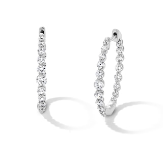 1 CT. T.W. Lab-Grown Diamond Inside-Out Hoop Earrings in 10K White Gold (F/SI2)