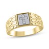 Thumbnail Image 1 of 1/20 CT. T.W. Diamond Cross Cushion-Top Nugget Ring in 10K Gold