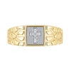 Thumbnail Image 3 of 1/20 CT. T.W. Diamond Cross Cushion-Top Nugget Ring in 10K Gold