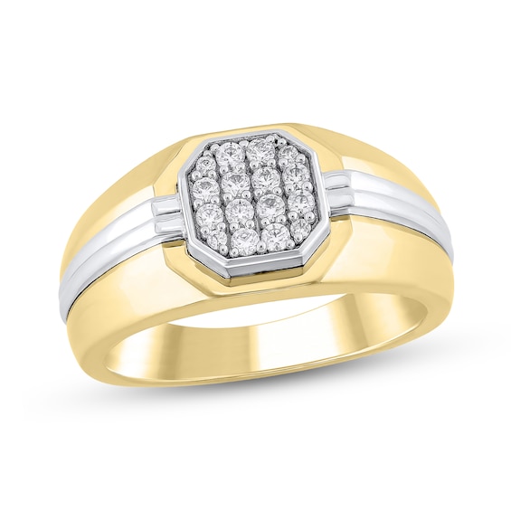 1/4 CT. T.w. Octagon-Shaped Multi-Diamond Ring in 10K Two-Tone Gold