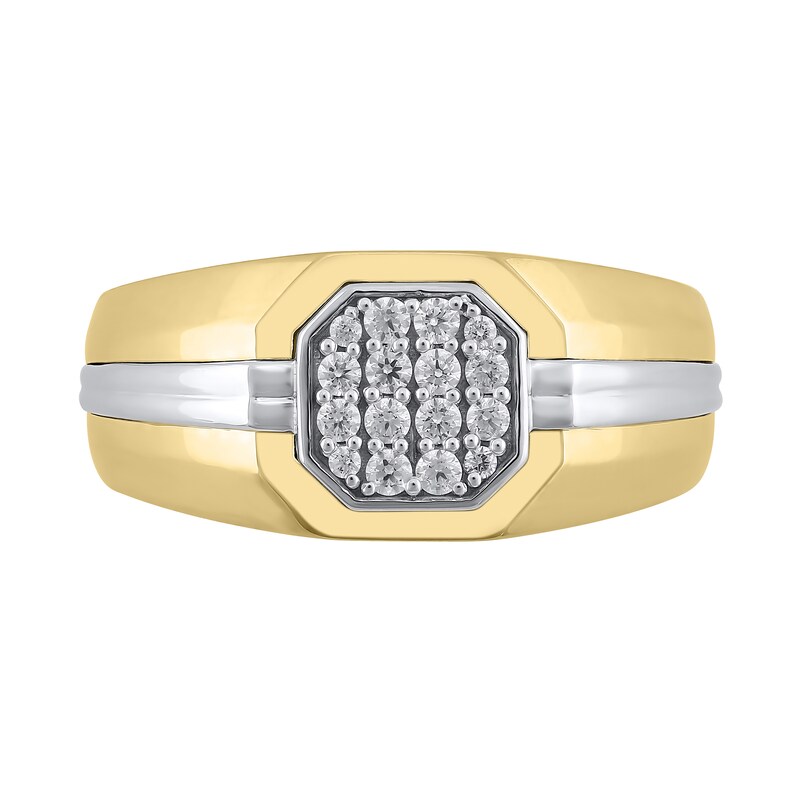 Main Image 3 of 1/4 CT. T.W. Octagon-Shaped Multi-Diamond Ring in 10K Two-Tone Gold