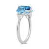 Thumbnail Image 2 of Heart-Shaped London and Swiss Blue Topaz with White Lab-Created Sapphire Three Stone Ring in Sterling Silver