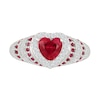 Thumbnail Image 3 of 6.0mm Heart-Shaped Lab-Created Ruby and White Lab-Created Sapphire Ring in Sterling Silver