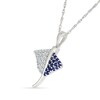 Thumbnail Image 2 of Blue and White Lab-Created Sapphire Stingray Pendant in Sterling Silver