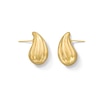 Thumbnail Image 1 of Sculpted Ribbed Teardrop Earrings in Hollow 14K Gold