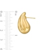 Thumbnail Image 3 of Sculpted Ribbed Teardrop Earrings in Hollow 14K Gold
