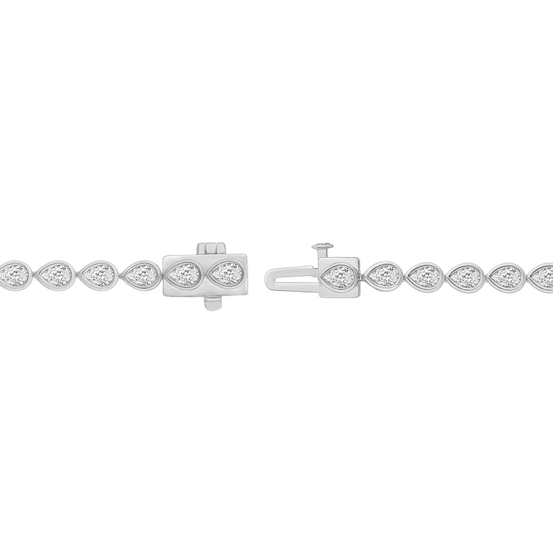 Main Image 2 of 3 CT. T.W. Pear-Shaped Certified Lab-Grown Diamond Bezel-Set Tennis Bracelet in 10K White Gold (F/VS2)