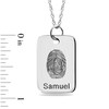 Thumbnail Image 3 of Engravable Fingerprint Rectangle Pendant in Sterling Silver (1 Fingerprint, Name, and Line)