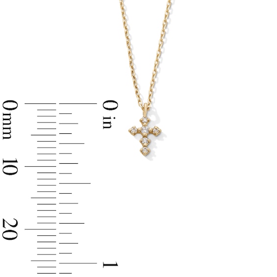 Lab-Grown Diamond Accent Cross Pendant in 10K Gold