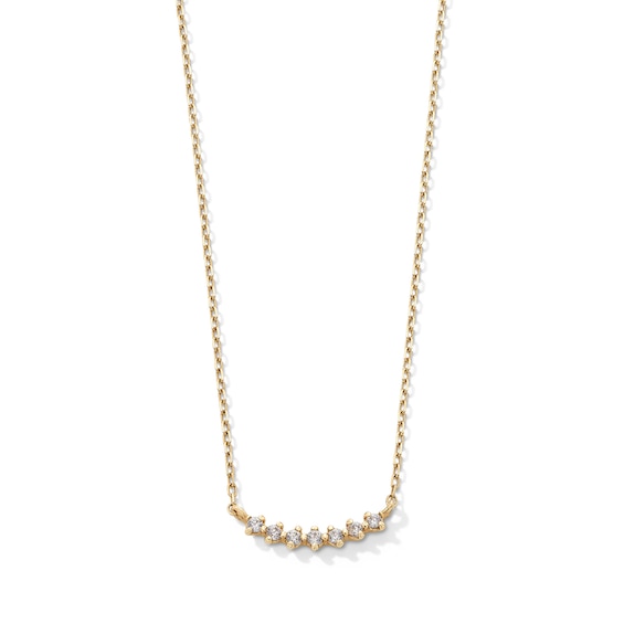 Lab-Grown Diamond Accent Curved Necklace in 10K Gold