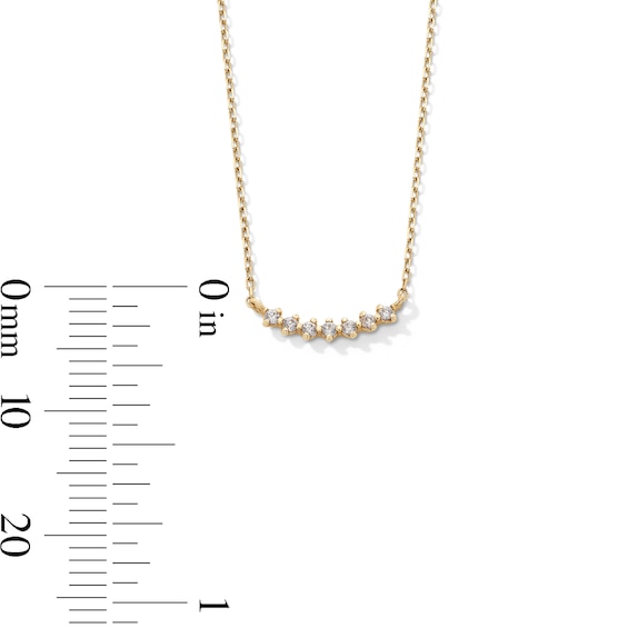 Lab-Grown Diamond Accent Curved Necklace in 10K Gold
