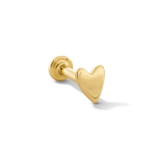 Heart Single Cartilage Stud Earring in 14K Gold