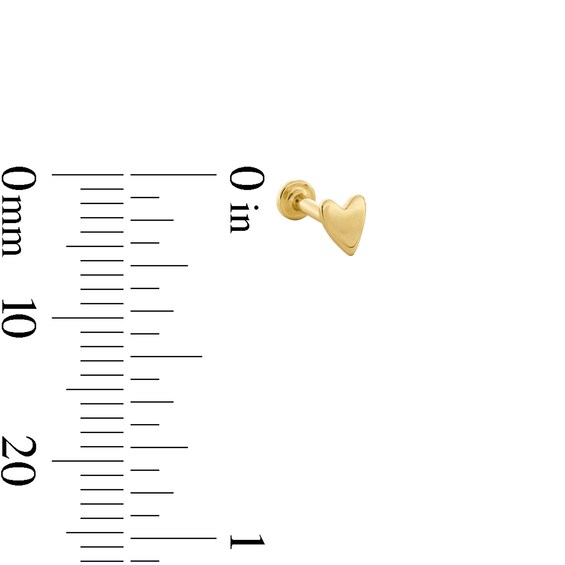 Heart Single Cartilage Stud Earring in 14K Gold