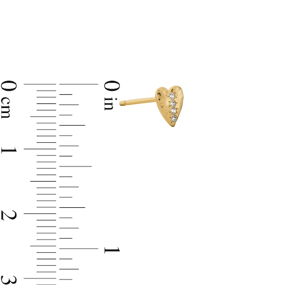 Lab-Grown Diamond Accent Heart Single Cartilage Stud Earring in 14K Gold