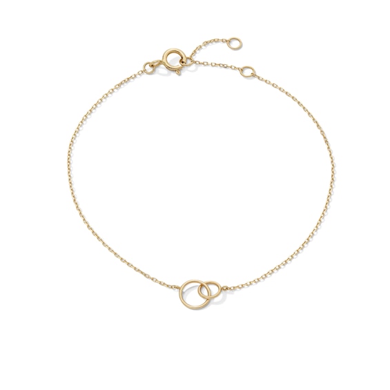 Interlocking Circles Bracelet in Solid 10K Gold