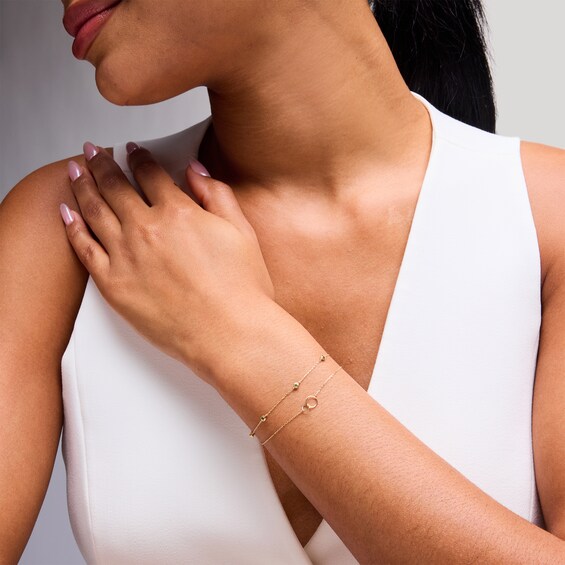 Interlocking Circles Bracelet in Solid 10K Gold