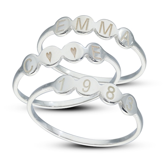 Engravable Bubble Ring in Sterling Silver (1 Line)