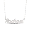Thumbnail Image 1 of White Lab-Created Sapphire Name Necklace in Sterling Silver (1 Line) - 16"