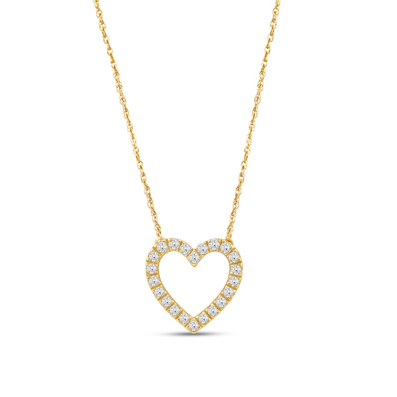 Main Image 1 of 1/4 CT. T.W. Certified Lab-Grown Diamond Heart Necklace in 14K Gold (F/SI2)