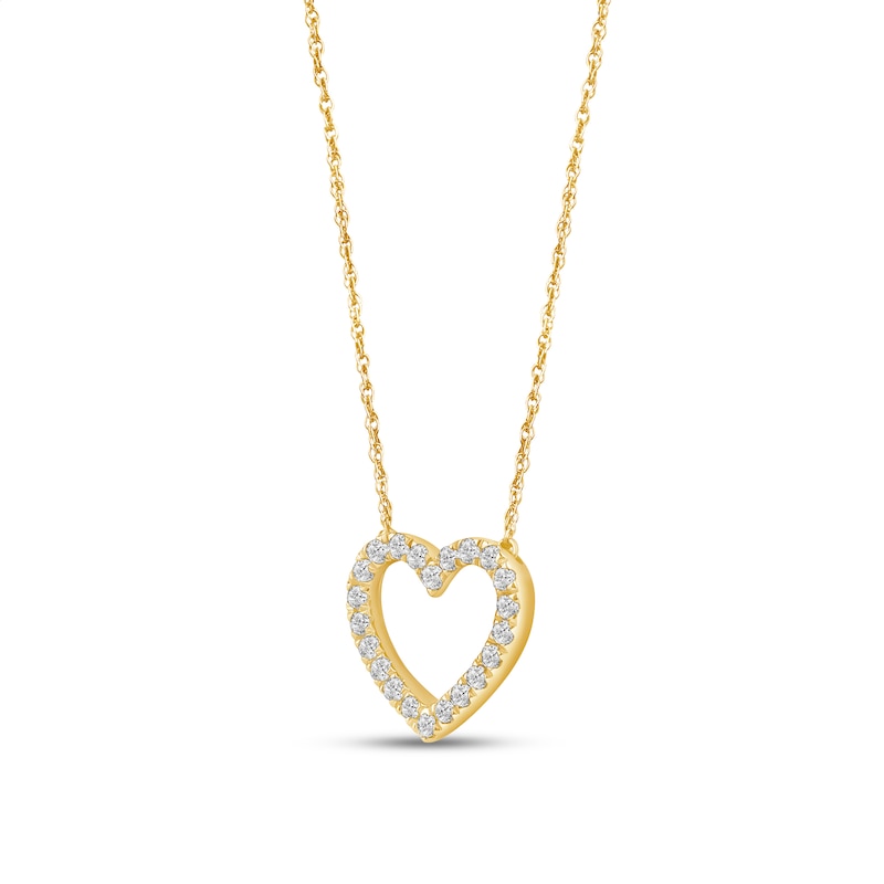 Main Image 2 of 1/4 CT. T.W. Certified Lab-Grown Diamond Heart Necklace in 14K Gold (F/SI2)