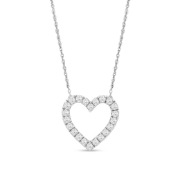 1/2 CT. T.W. Certified Lab-Grown Diamond Heart Necklace in 14K White Gold (F/SI2)
