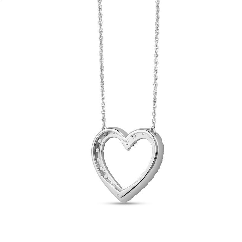 Main Image 3 of 1/2 CT. T.W. Certified Lab-Grown Diamond Heart Necklace in 14K White Gold (F/SI2)